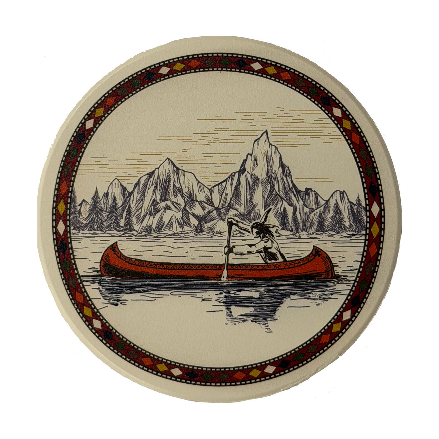 American Native™ Heritage Coaster - Mountain/Row boat