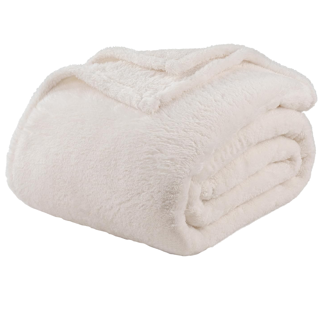 Soft white blanket on a white background