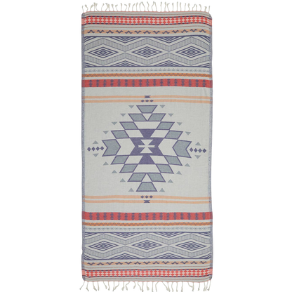 American Native™ Turkish Beach Towel, Blue/Red