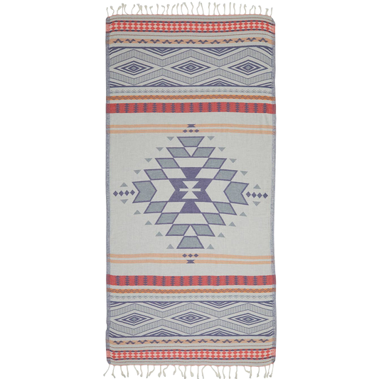 American Native™ Turkish Beach Towel, Blue/Red