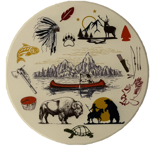 American Native™ Heritage Coaster Set of 6 w/ Holder