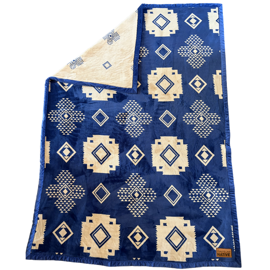 American Native™  Oversized Throw, Navy Geometric